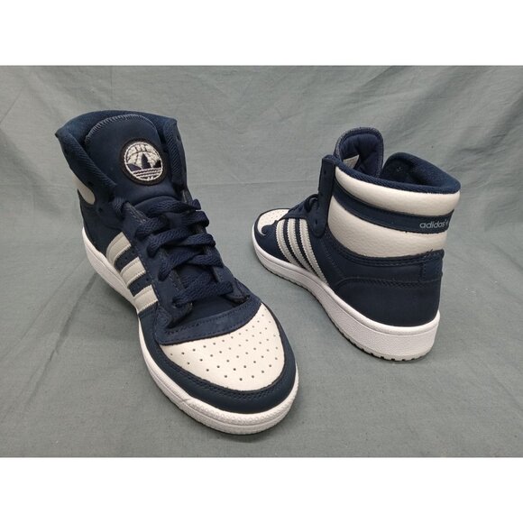 Adidas Boys Top Ten RB J Casual Sneakers Retro White Blue Size 5.5 New No Box - Picture 1 of 11
